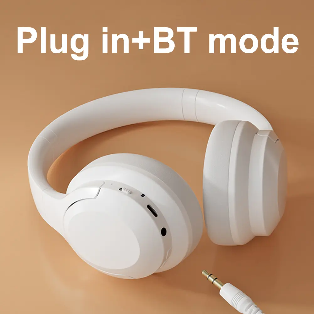 Over Ear Earphone Noise Reduction Stereo Headset Wireless Bluetooth-Compatible 5.0 Headphones 3.5mm Jack Supports Aux for Music