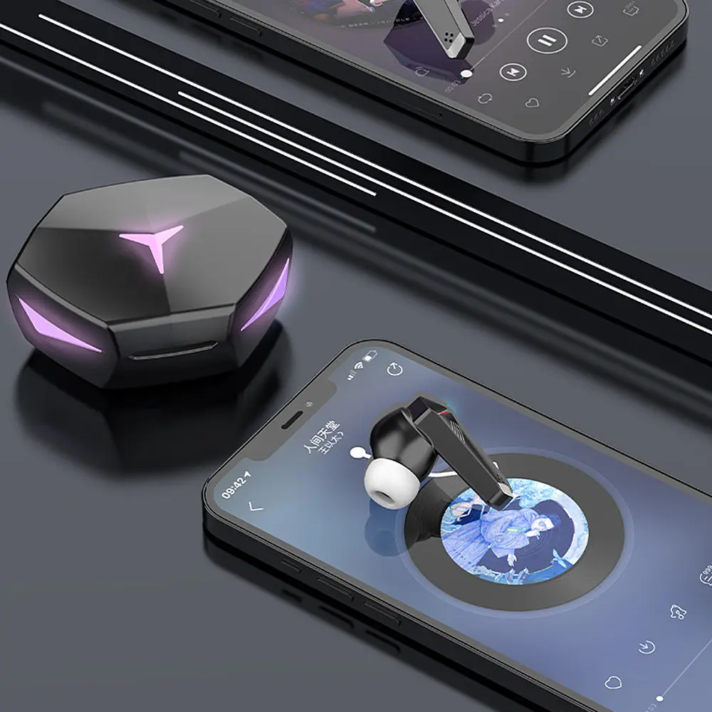 T33 TWS Gaming Headsets Low Latency Bluetooth-compatibl Earphones Stereo Wireless 5.2 Noise Cancellation Touch Control Headphone