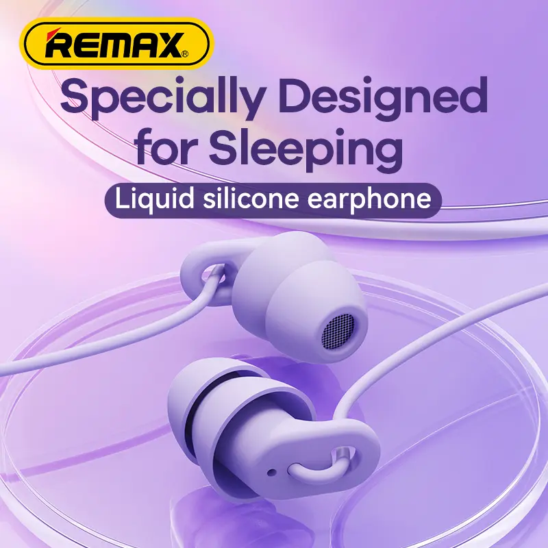 Remax 3.5mm Wired Sleep Earphone Soft Light Noise Reduction Comfortable For Mobile Phones