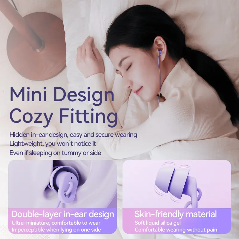 Remax 3.5mm Wired Sleep Earphone Soft Light Noise Reduction Comfortable For Mobile Phones