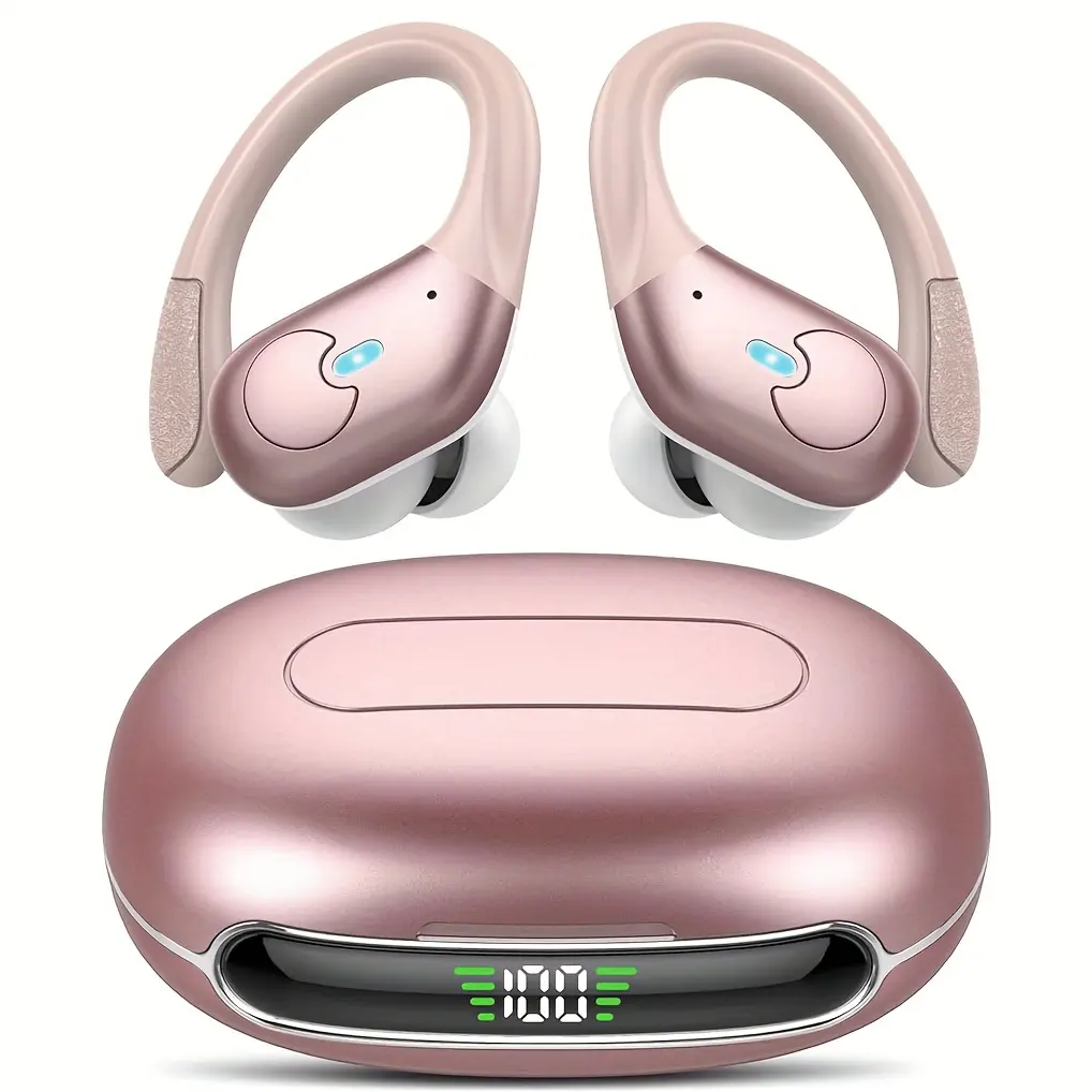 GREATWALL   New Ear-hook Wireless Bluetooth 5.3 Headphones, ENC Noise Reduct HiFi Stereo Sports Earbuds