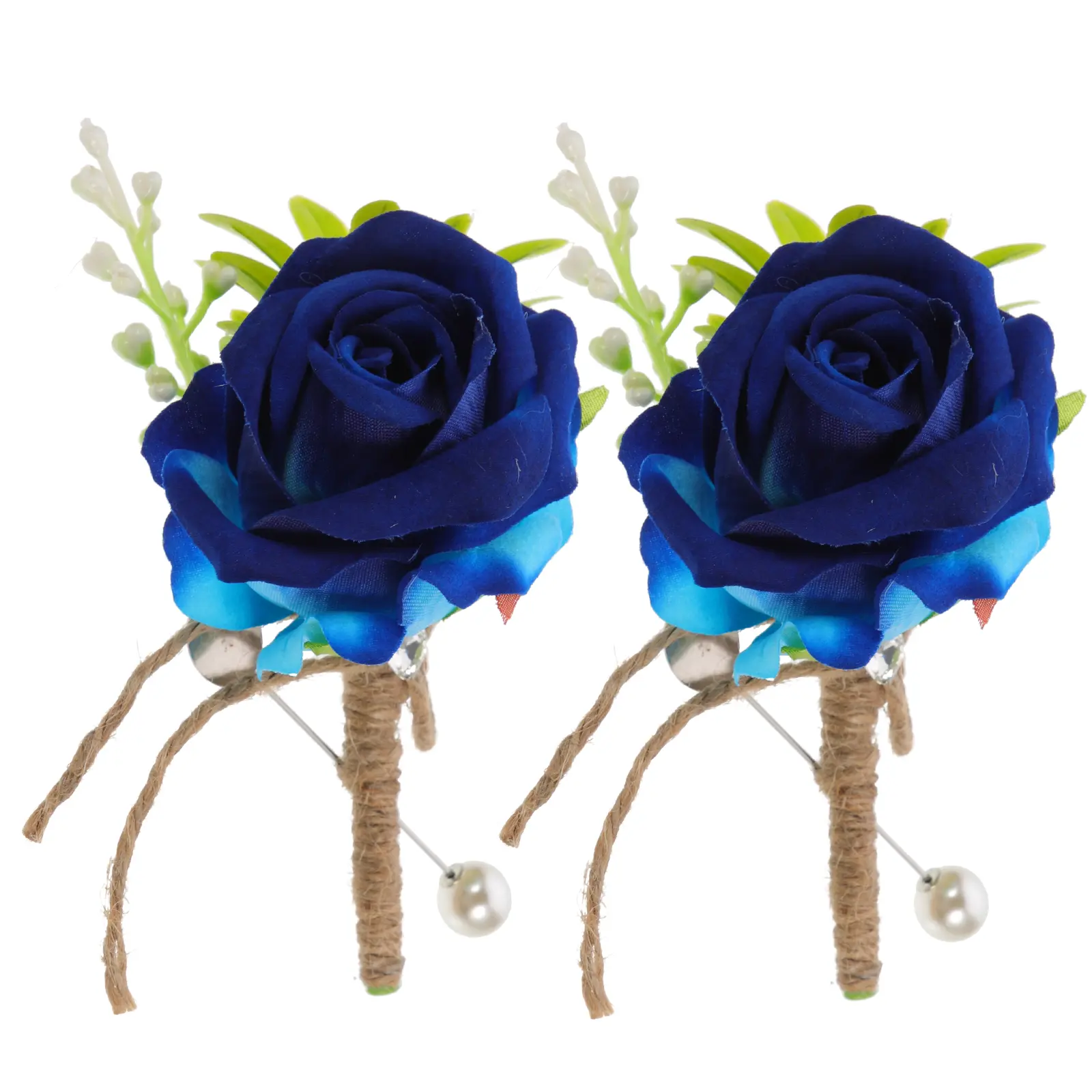 2pcs Flower Boutonniere Brooch Wedding Corsage Decoration For Bride Groom Bridesmaid Men Party Prom Birthday Event Plastic Pin