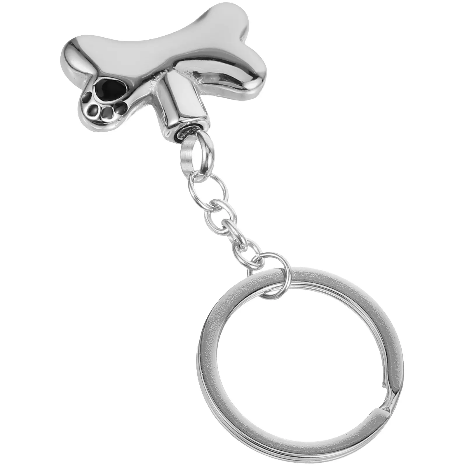 Stainless Steel Dog Paw Print Pendant Pet Urn Key Chain Mini Ash Keepsake Cremation Jewelry Pet Memorial Container Portable Urn