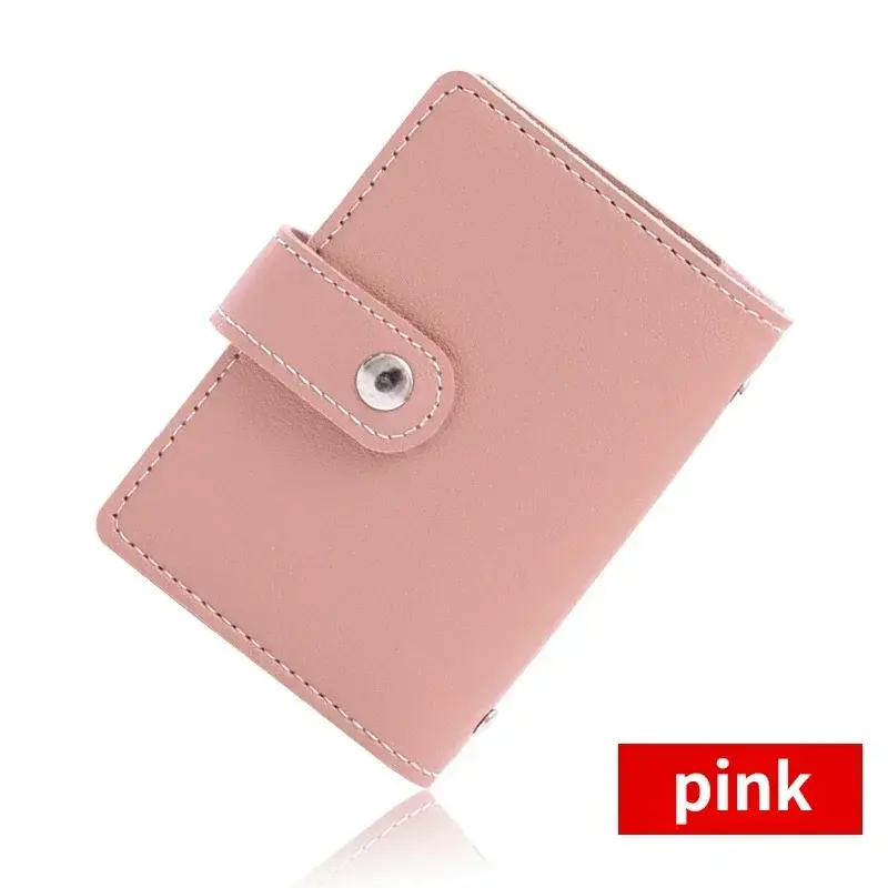 Women Men Candy Color Bank Credit Card Holder Wallets Cover PU Leather Card Holder Wallet 26 Multi Slot Slim Card Case