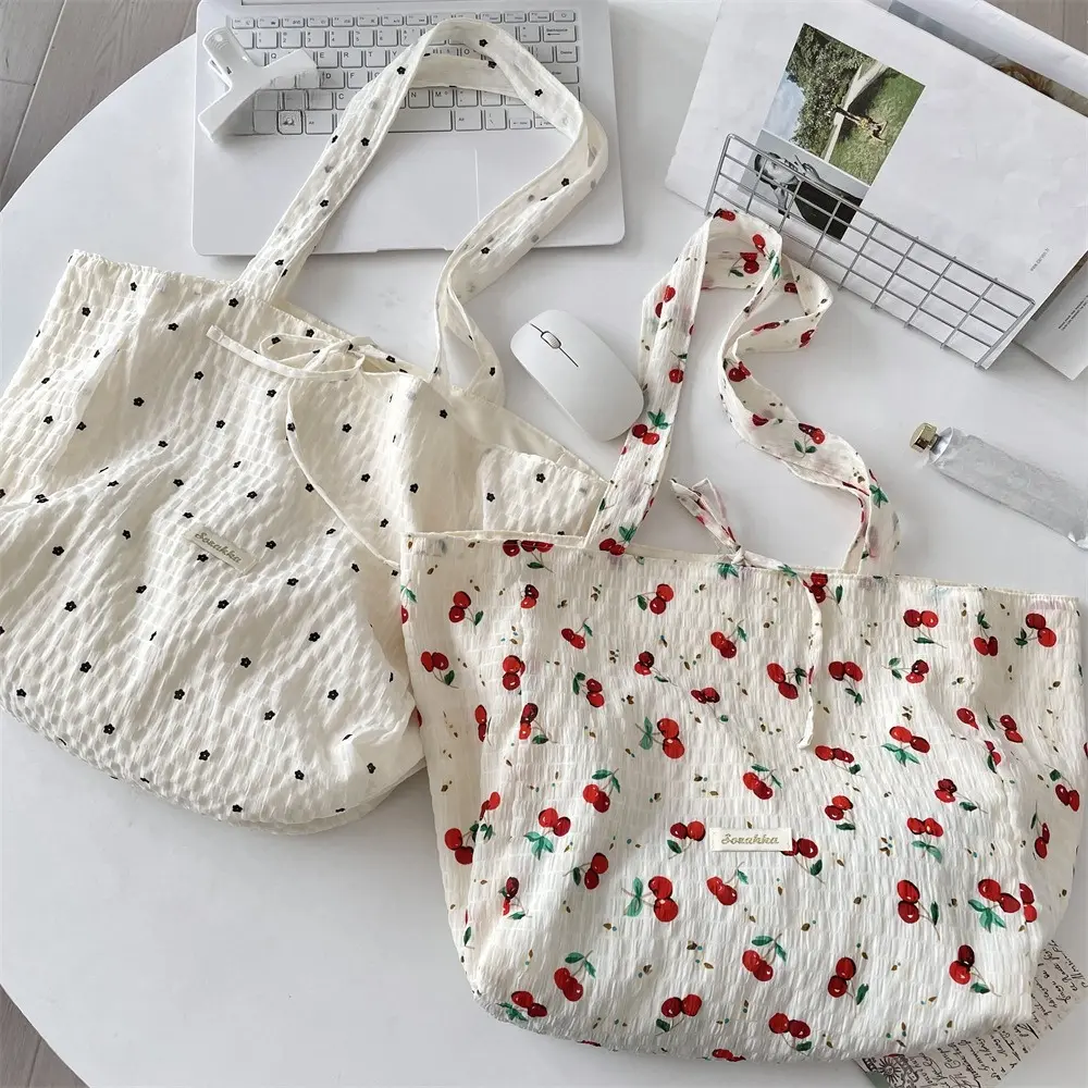 Fresh sweet Tote Bag for Women Girls Kids Shoulder Bag with Inner Pocket For Work Travel And Shopping Dropshipping