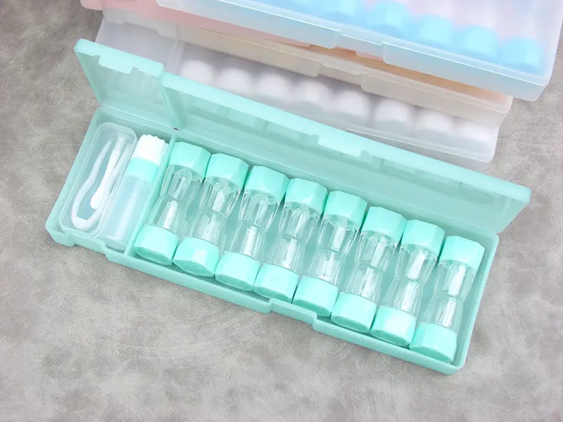 8pairs Contact Lens Box Holder Travel Portable Small Cute Clear Eyewear Bag Container Contact Lenses Soak Storage Case