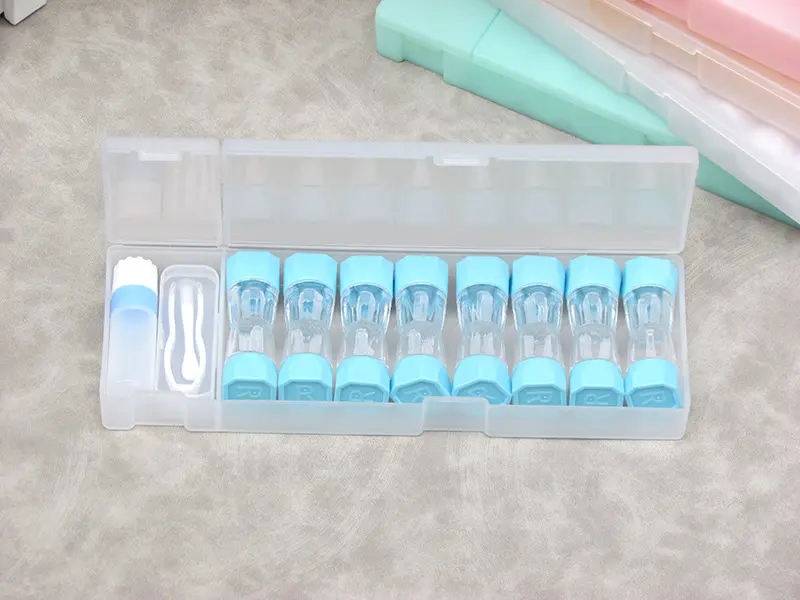 8pairs Contact Lens Box Holder Travel Portable Small Cute Clear Eyewear Bag Container Contact Lenses Soak Storage Case