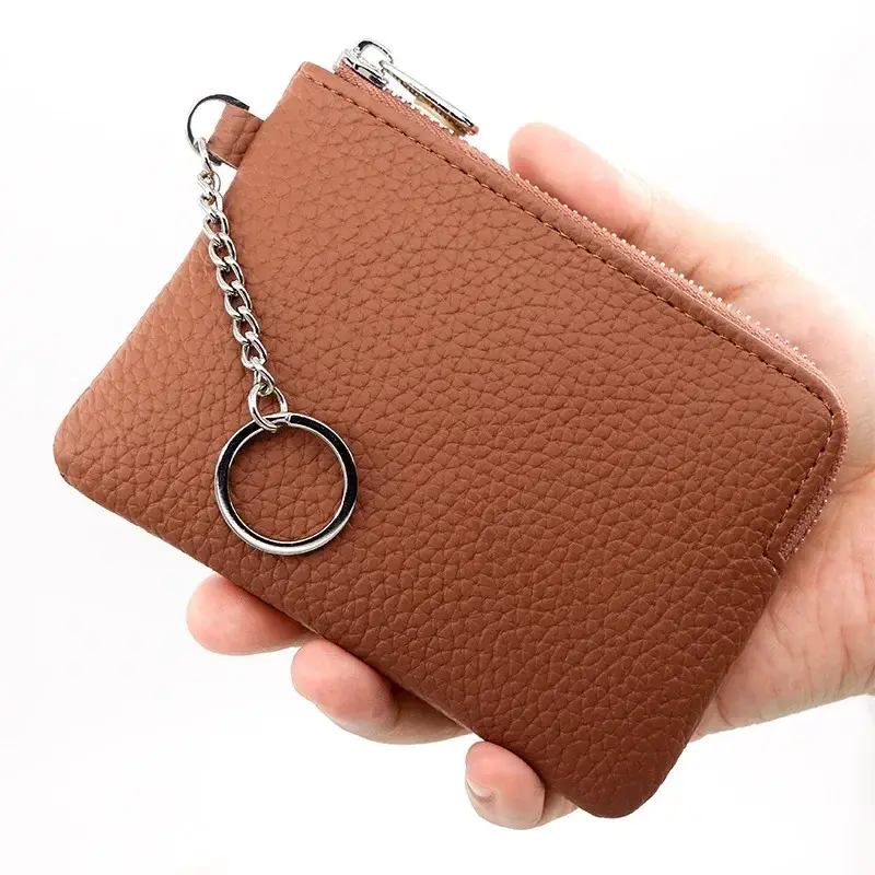 Fashion Leather Women's Wallet Purse Zipper Coin Purse Coin Wallet Keychain Card Cash Holder Change Purse
