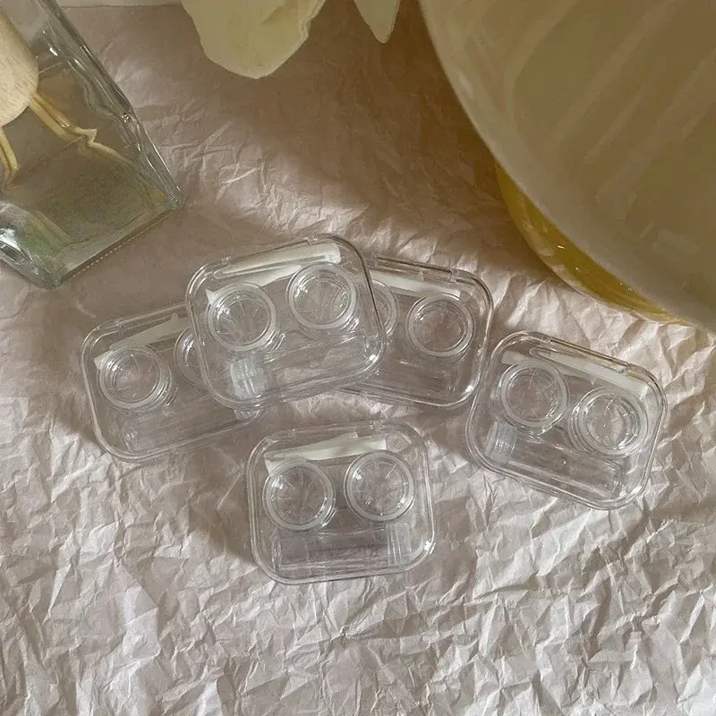 New Small Contact Lense Storage Box Contact Lens Case Portable Cute Transparent Cosmetic Contact Lense Box Colored Contacts Case