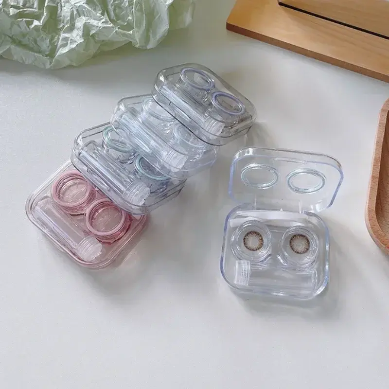 New Small Contact Lense Storage Box Contact Lens Case Portable Cute Transparent Cosmetic Contact Lense Box Colored Contacts Case