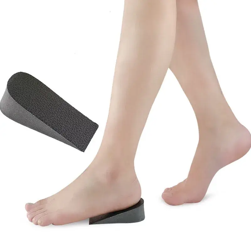 1 Pair Hard PU Leather Height Increase Insole Sneakers Heel Insert Heighten Half Insoles 1-3cm Shoe Pads Insoles for Unisex