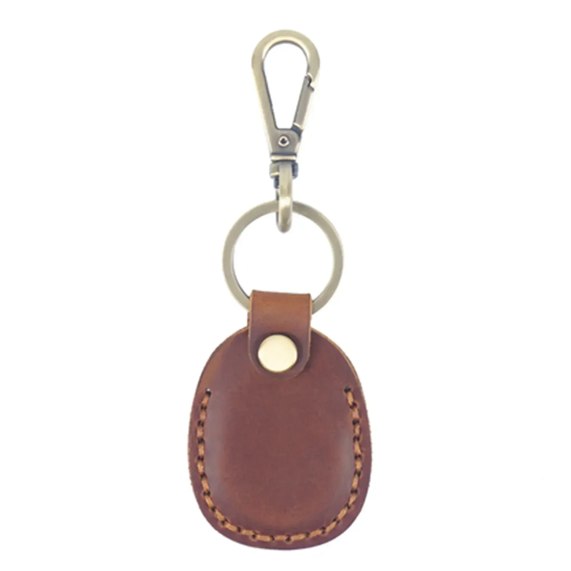 Vintage Leather Access Card Holder Keychain Round Water Drop Access Cards Protective Case Fashion Keyring Card Bag