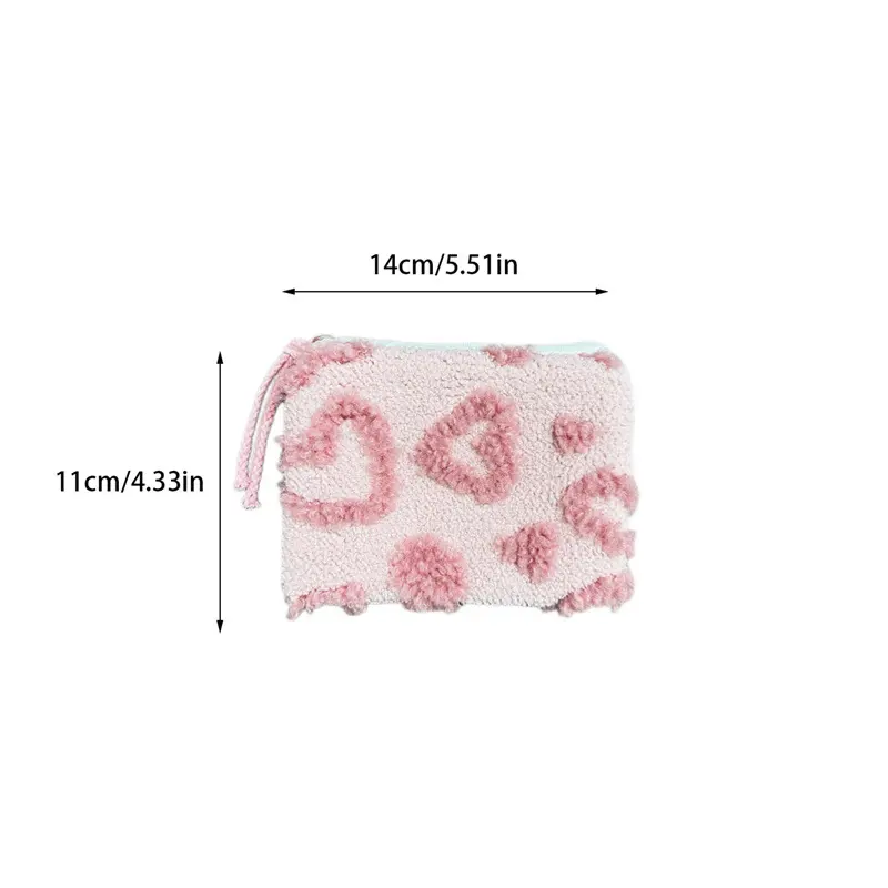 Small Cosmetic Make Up Bag Mini cute plush Organizer Bags for Women Lipstick Makeup Case Children Cute Purse Coin Pouch Case