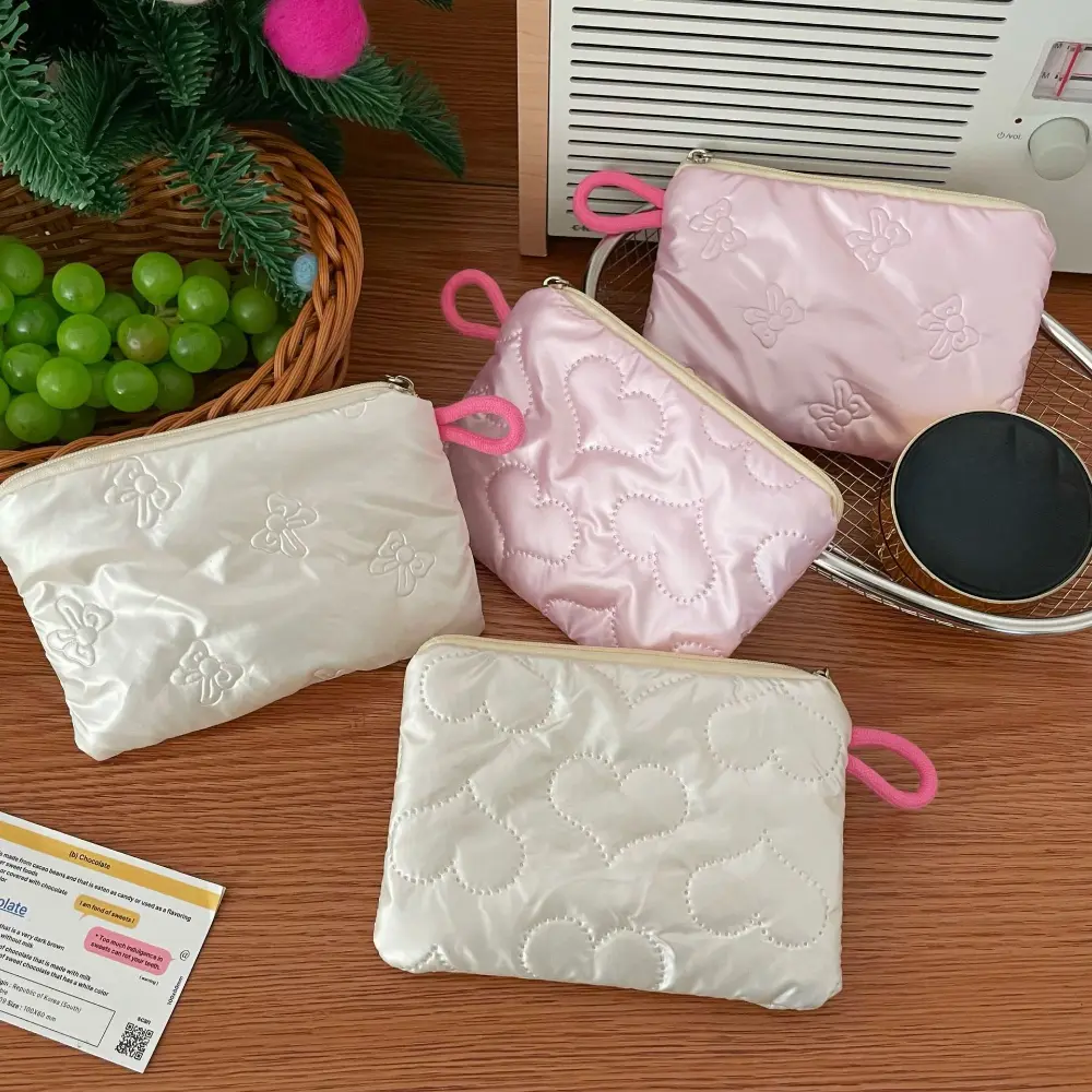 Girl's Coin Purse Bow Print Cute Coin Pouch Multifunctional Large Capacity Key Card Holder Coin Bag for Girls