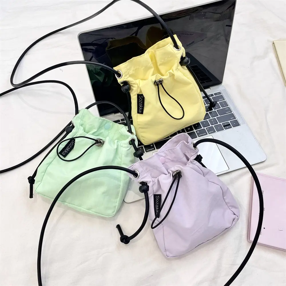 2025 New Women Single Shoulder Bag Korean Style Drawstring Phone Bag Purses and Handbags Casual Fashion Crossbody Bag