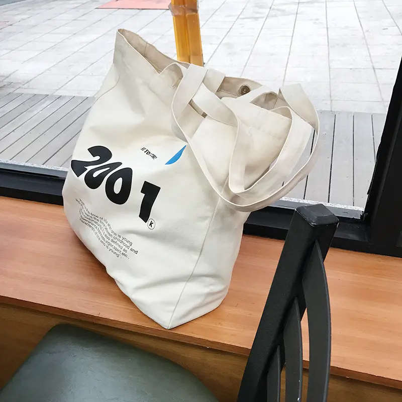 Women Canvas Shoulder Bag 2001 Youth Books Daily Shopping Bags Students Book Bag Cotton Cloth Handbags Large Tote For Girls
