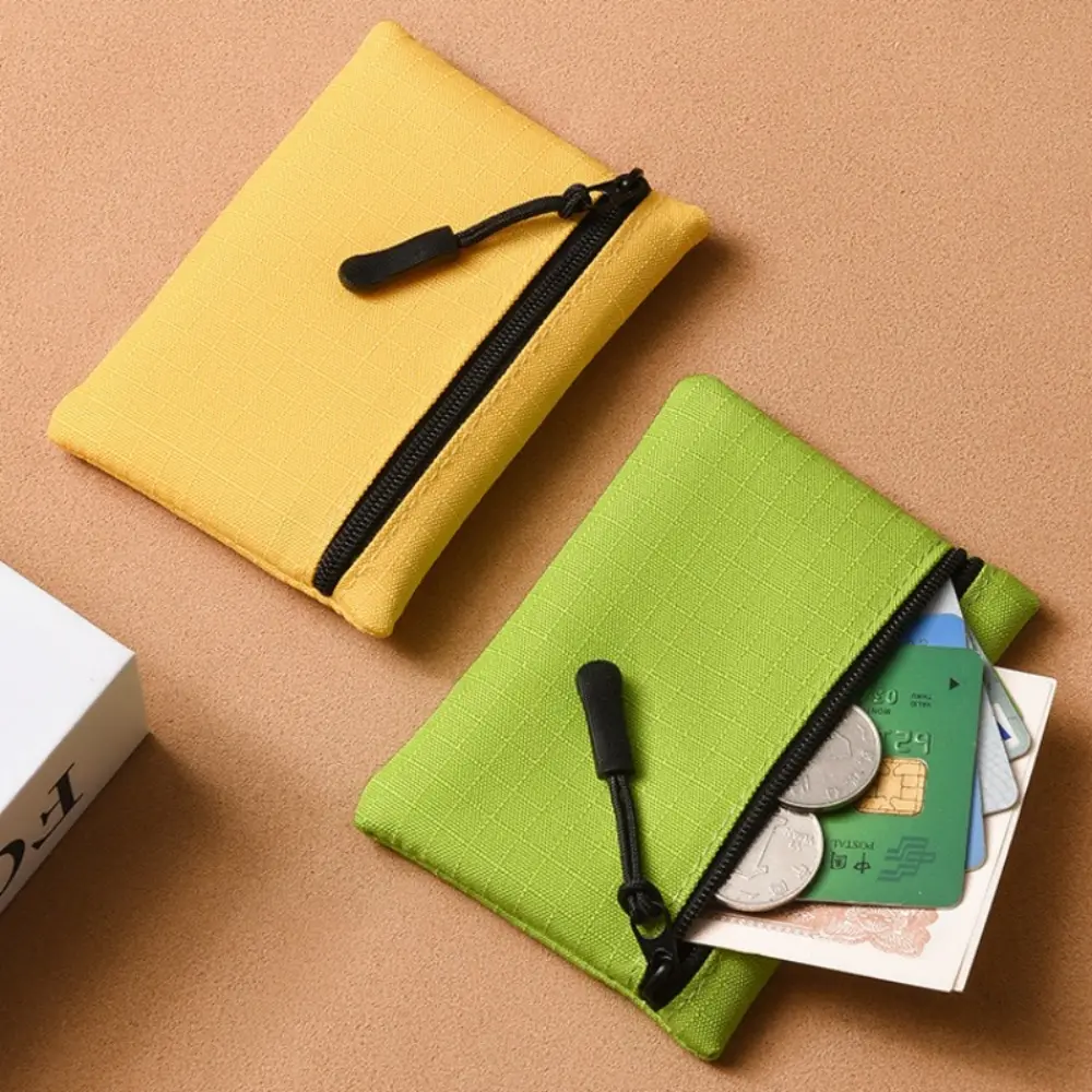 Canvas Mini Coin Purse Simple Zipper Kid Storage Pouch Money Pocket Solid Color Coin Key Bag Women Men Cute Wallet Mini Purse