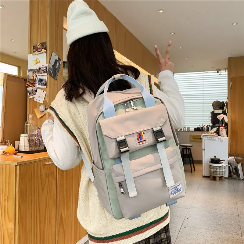 Women Waterproof Backpack Cute Oxford Cloth College Girl Large Books 14 Inch Laptop School Bag Female Designer Travel Backpacks