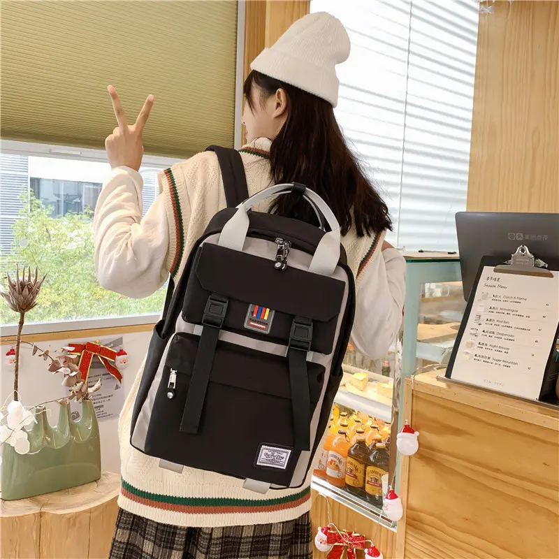 Women Waterproof Backpack Cute Oxford Cloth College Girl Large Books 14 Inch Laptop School Bag Female Designer Travel Backpacks
