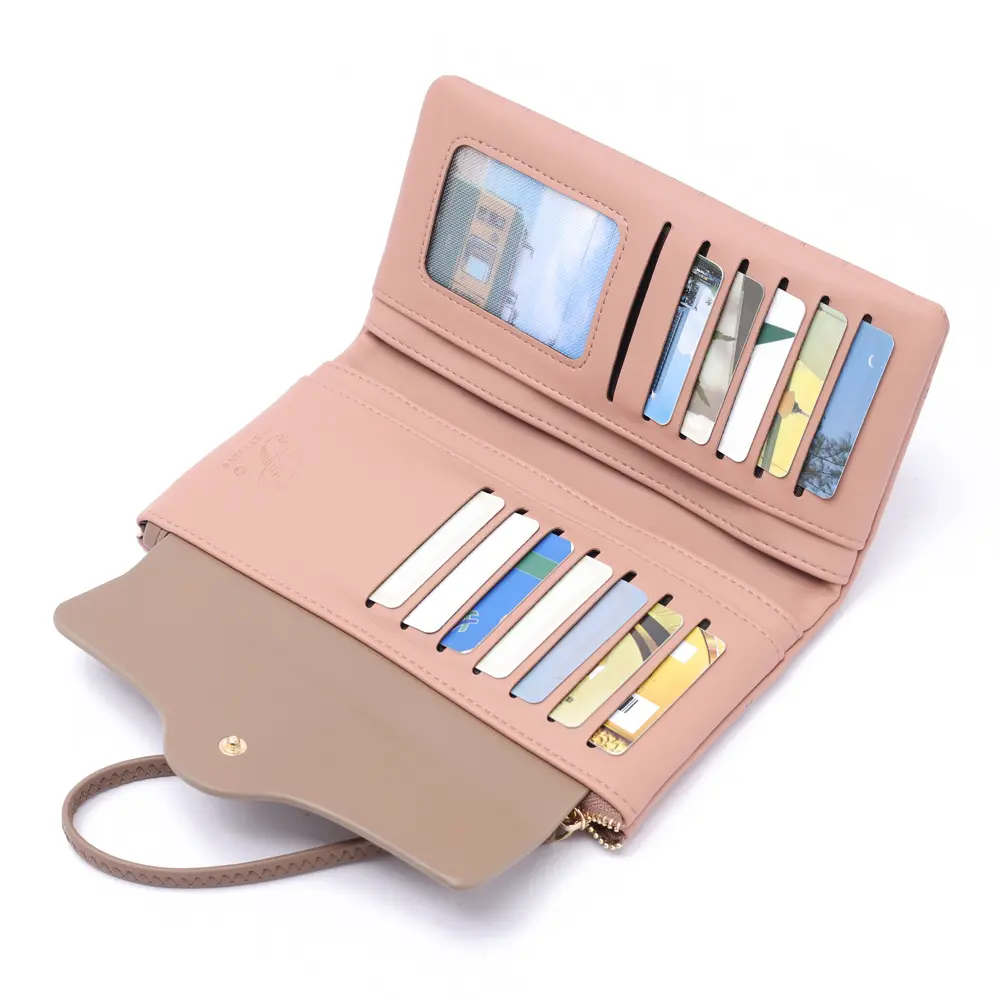 3D Flower Design Women Long Wallet Girl Cute Zipper Coin Purse Large Card Holder Soft Luxury PU Leather Wallets Female Money Bag