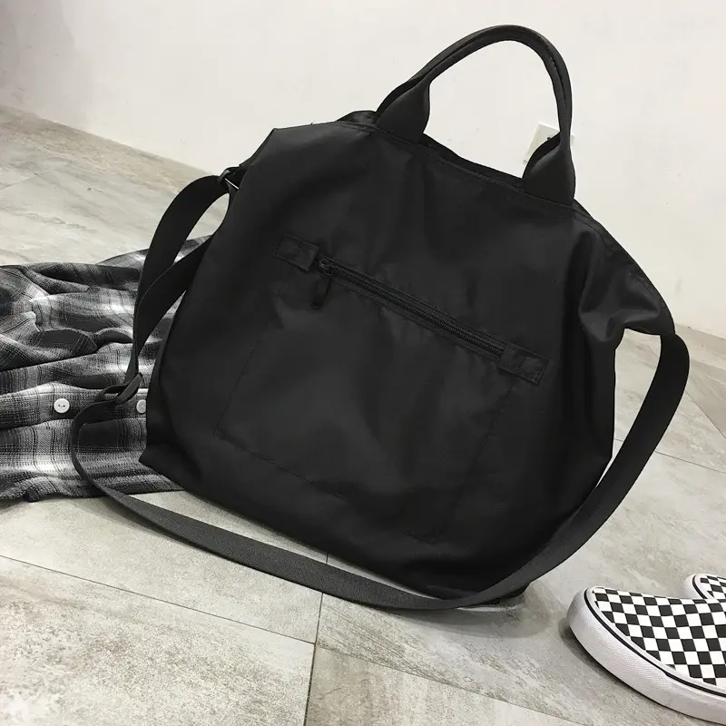 Women Nylon Fabric Handbag Large Capacity Waterproof Cloth Shoulder Bags Tote Solid Crossbody Bag Travel Bag Purse For Ladies