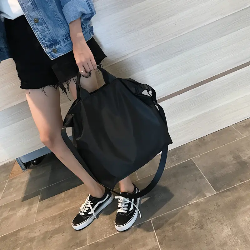 Women Nylon Fabric Handbag Large Capacity Waterproof Cloth Shoulder Bags Tote Solid Crossbody Bag Travel Bag Purse For Ladies