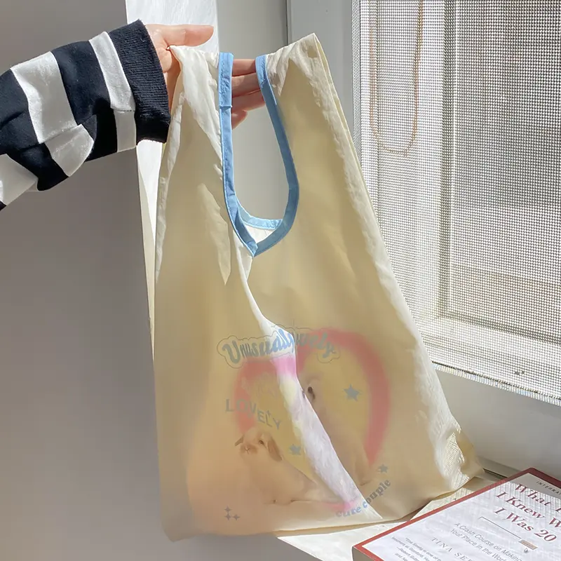 Summer Women Little Tote Cute Cat Dog Print Cloth Small Beach Handbag Female Shopper Leisure Shopping Hand Bags Girls Eco Purse