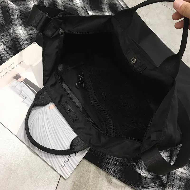 Women Nylon Fabric Handbag Large Capacity Waterproof Cloth Shoulder Bags Tote Solid Crossbody Bag Travel Bag Purse For Ladies