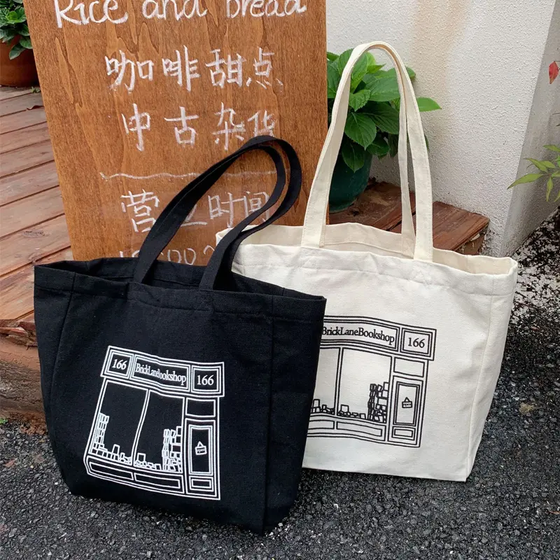 Women Canvas Shoulder Bag College Girls Books Handbag Large Capacity Shopping Bags Lady Eco Cotton Cloth Purse Shopper Big Tote