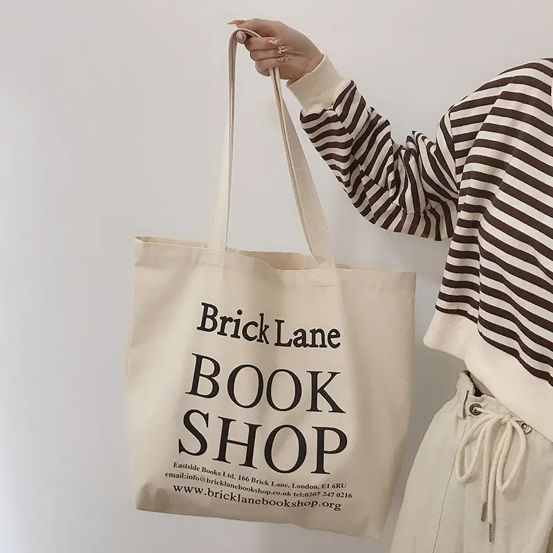 Women Canvas Shoulder Bag College Girls Books Handbag Large Capacity Shopping Bags Lady Eco Cotton Cloth Purse Shopper Big Tote