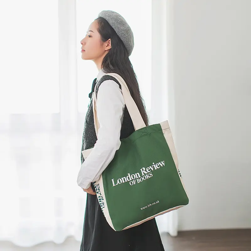 London Review Women Canvas Shoulder Bag Large Capacity Shopping Bags Ladies Books Handbag Tote Female Thick Cotton Fabric Purse