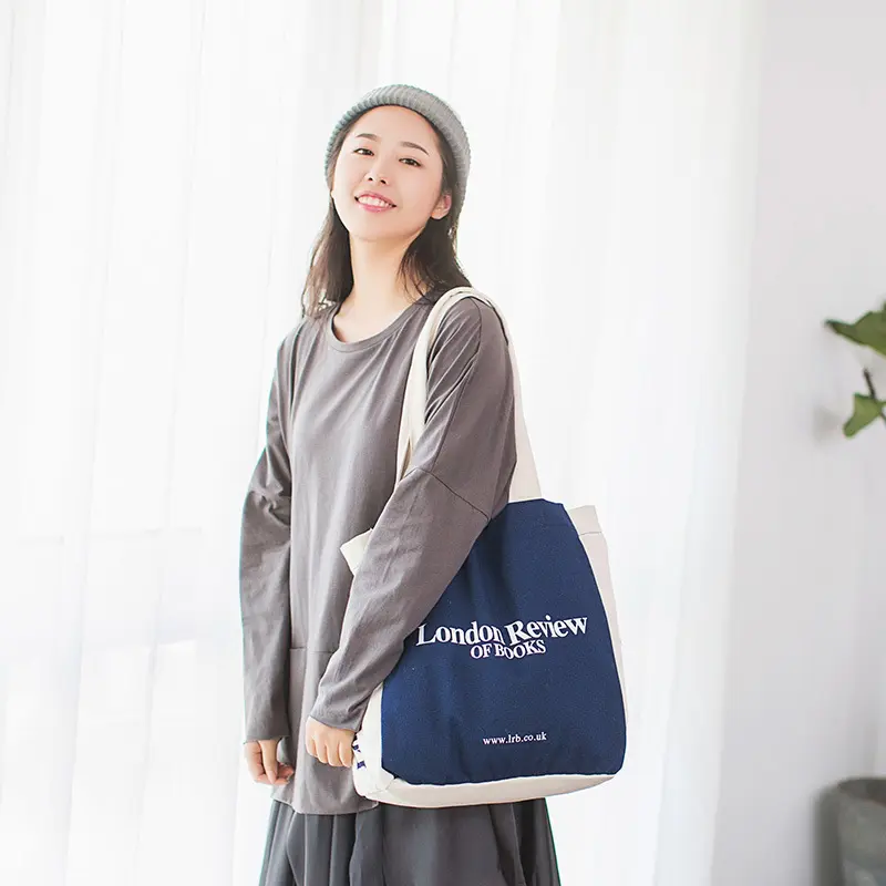 London Review Women Canvas Shoulder Bag Large Capacity Shopping Bags Ladies Books Handbag Tote Female Thick Cotton Fabric Purse