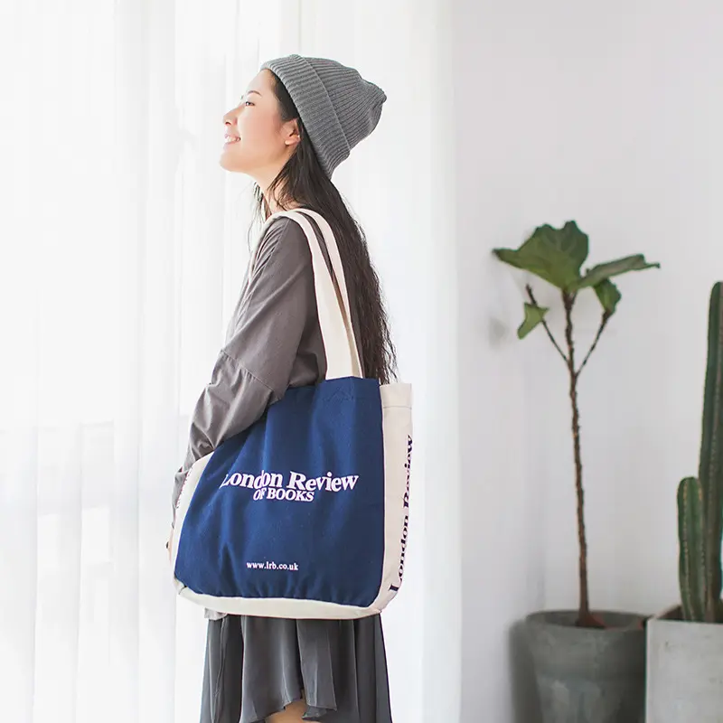London Review Women Canvas Shoulder Bag Large Capacity Shopping Bags Ladies Books Handbag Tote Female Thick Cotton Fabric Purse