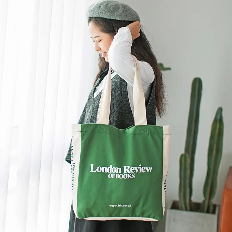 London Review Women Canvas Shoulder Bag Large Capacity Shopping Bags Ladies Books Handbag Tote Female Thick Cotton Fabric Purse