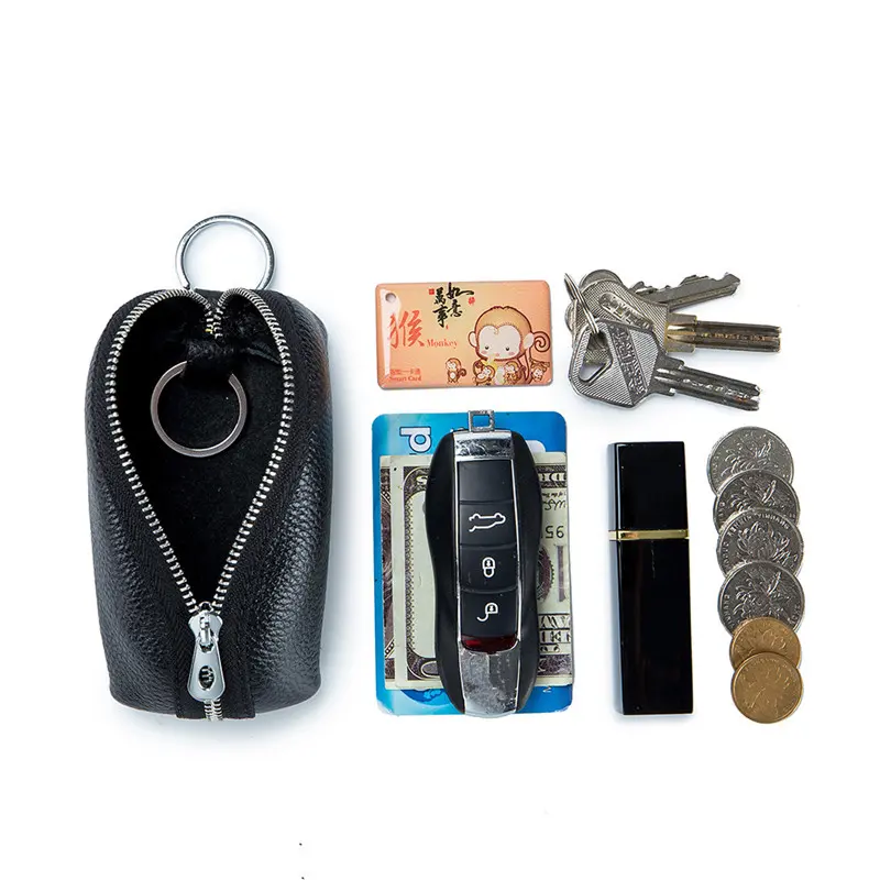 Soft Cowhide Leather Women's Small Coin Purses Short Mini Female Wallets Money Car Key Bag Pouch Case Credit Card Holder