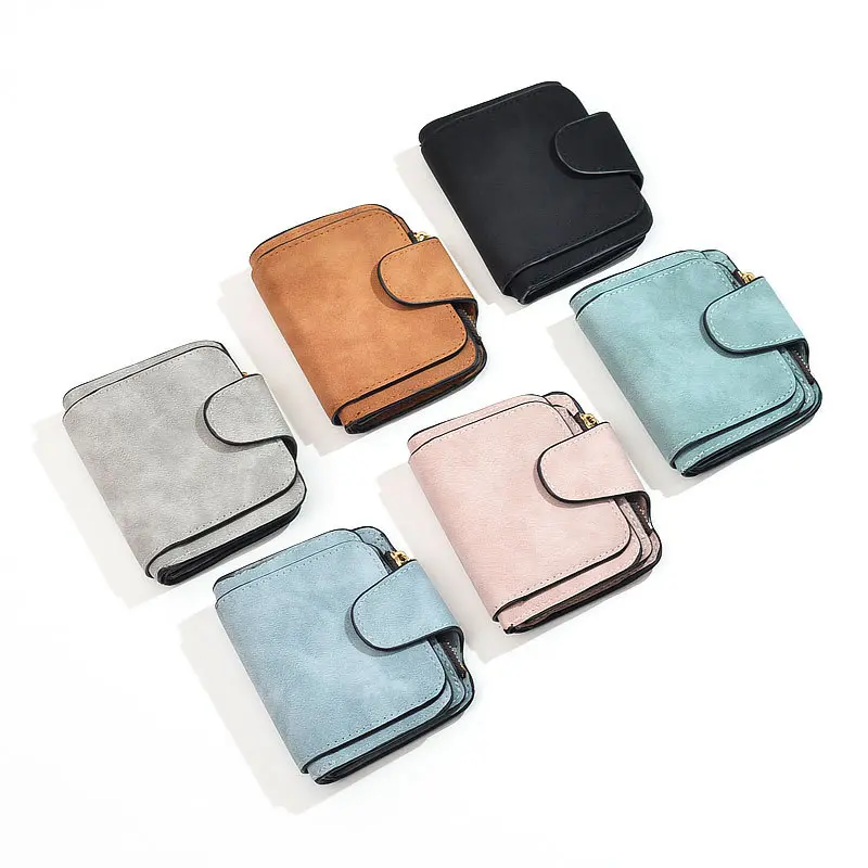 Fashion Women Small Wallet PU Leather Female Purse Multi Card Holder with Large Capacity Short Money Coin Clutch Bag for Girl