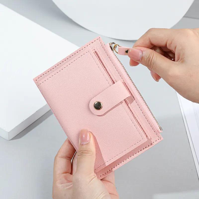 Women Short Wallet Fashion Simple PU Leather Small Purse Ladies Card Bag Women Clutch Bag Female Purse Money Clip Wallet