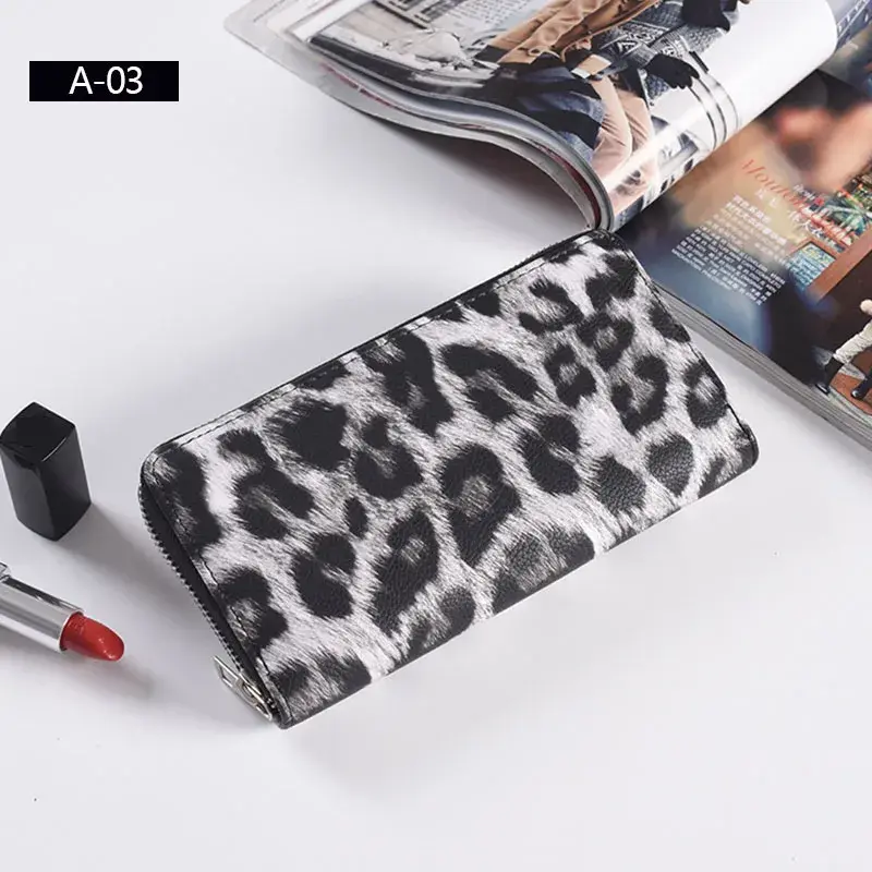 Leather Women Wallet Classic Leopard Animal Patterns Long Wallets Female Cards Holder Clutch Bag Fashion Ladies Purses Cartera