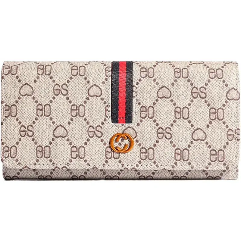 New European and American wallet women's long simple multi-functional buckle soft wallet fashion women's bag long clutch