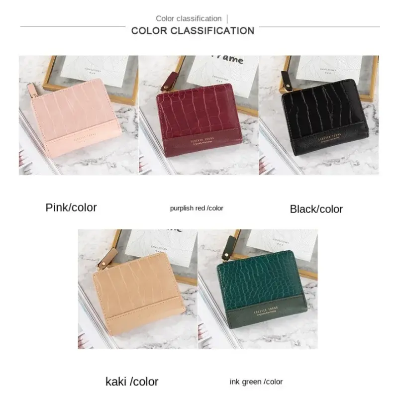 Small Women's Wallet Female Stone Pattern Zipper Coin Purses Luxury Designer Card Holder Clutch Ladies Money Bags