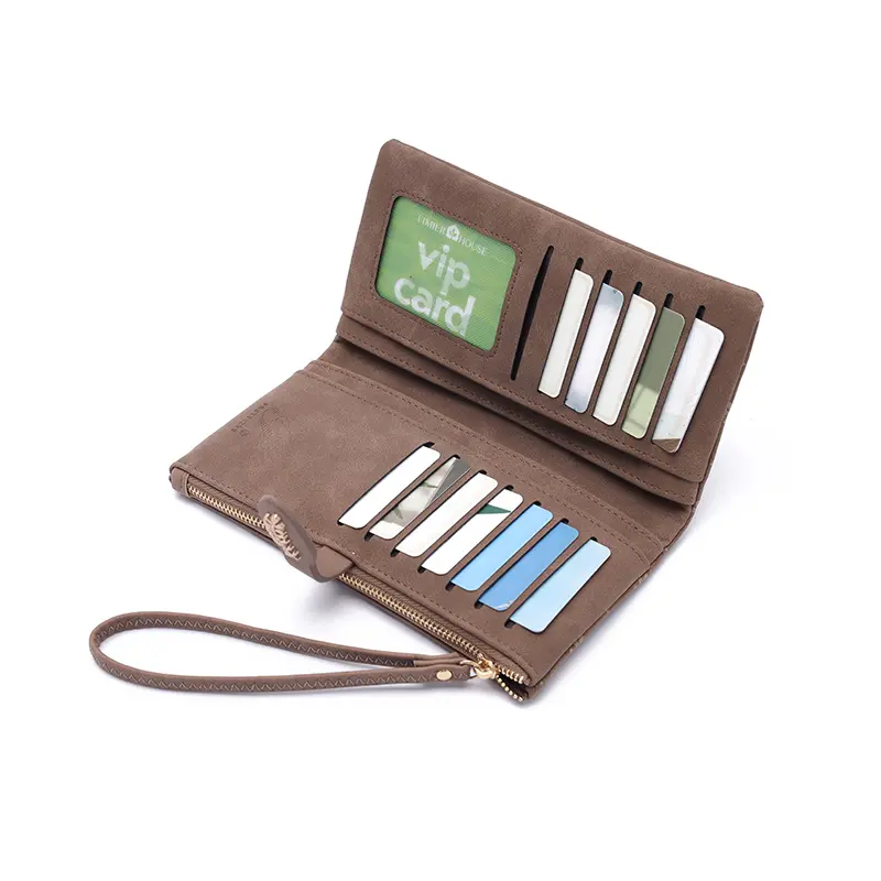 2263 long wallet 2025 Korean PU leather printed multi-functional fashion multi-card folding large capacity clutch bag daily hous