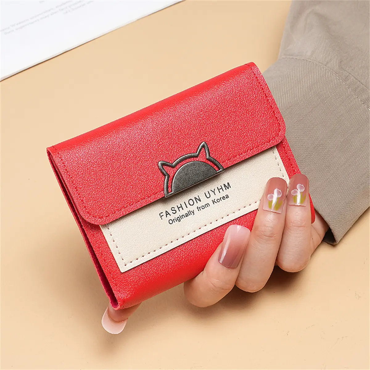 Factory direct new small wallet female short Korean version of the tide folding personality cute mini fashion wallet for student