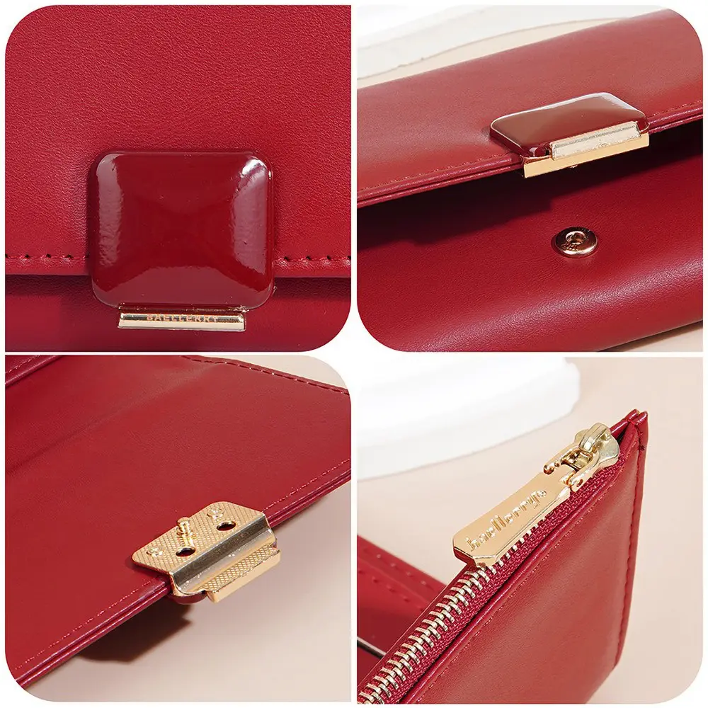 Baellerry Mini Zip Wallet for Women Gift - PU Multifunctional Travel Purse, Slim RFID-Free Card Case