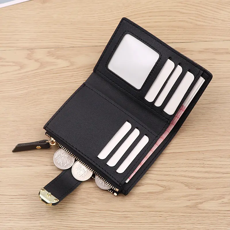 2022 New Fashion Trend Clutch Female Purse Money Clip Wallet Small Zipper Brand Leather Purse Women Ladies Card Bag for Women