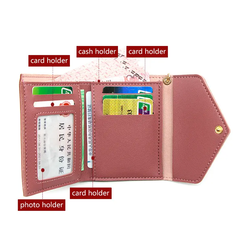2024 New Short Women Wallets Free Name Engraving Small Card Holders Luxury Female Purse High Quality Cute Wallet For Girls
