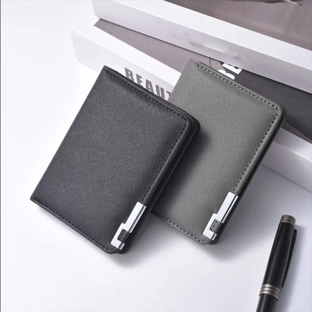 PU Leather Retro Men's Wallet Two-Fold Orange Black Grey White Multiple Pockets Ultra Thin Slim Wallet Money Clip Credit Card