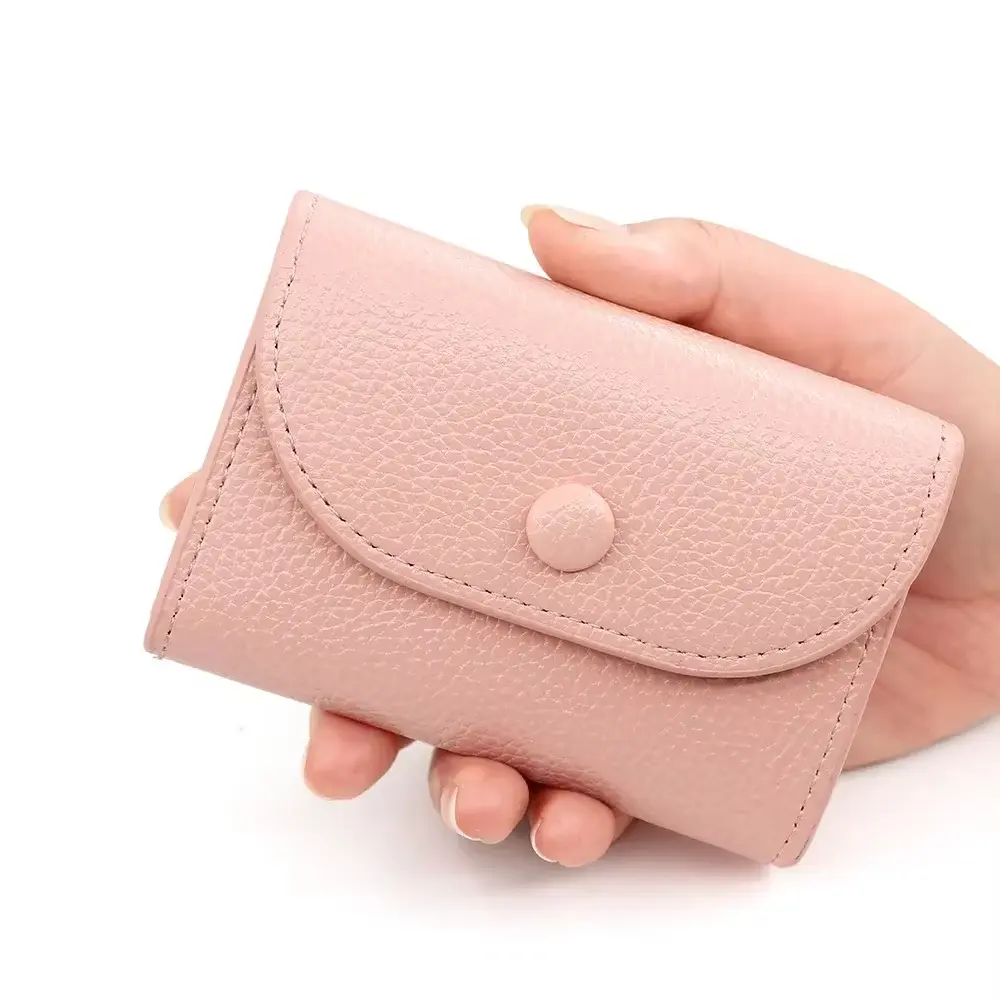 Fashion Short Wallet Leather Double Layer Women Small Coin Purse Mini Credit Card Holder Key Storage Bag Gift For Women