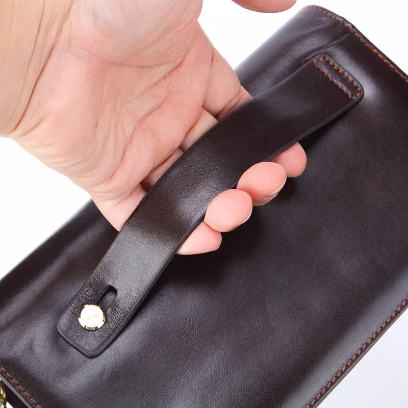 Retro Leather Large Men Clutch Wallets Men Purse 100% Genuine Leather Long Leather Male Wallet billetera hombre purses bolso sac