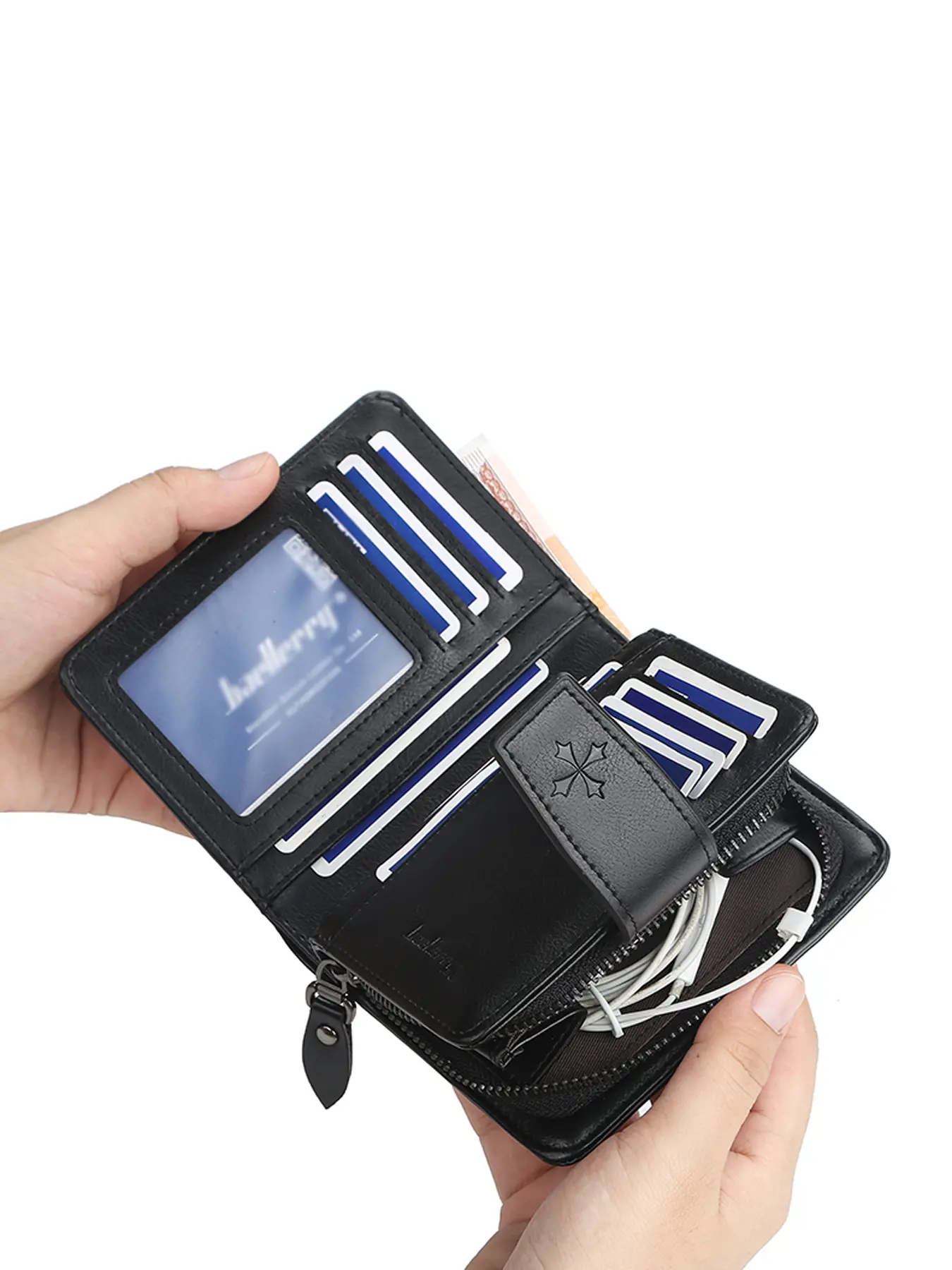 Business Men Short Wallets Zipper Card Holder Organizer High Quality Male Purse New PU Leather Vintage Coin Holder Men Wallets