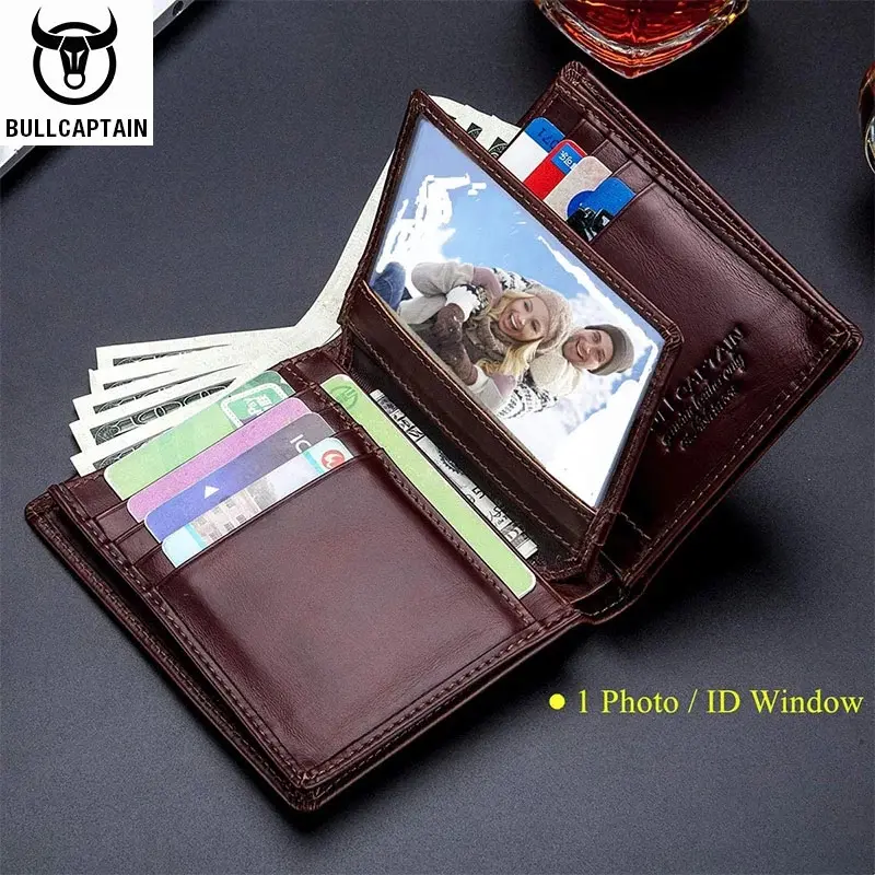 BULLCAPTAIN Large Capacity Genuine Leather Bifold Wallet Credit Card Holder for Men with 15 Card' Slots RFID Wallet